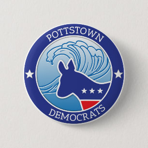 Pottstown Demokraten Wellen-Knopf Button