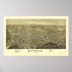 Pottsville, PA Panorama Karte - 1889 Poster