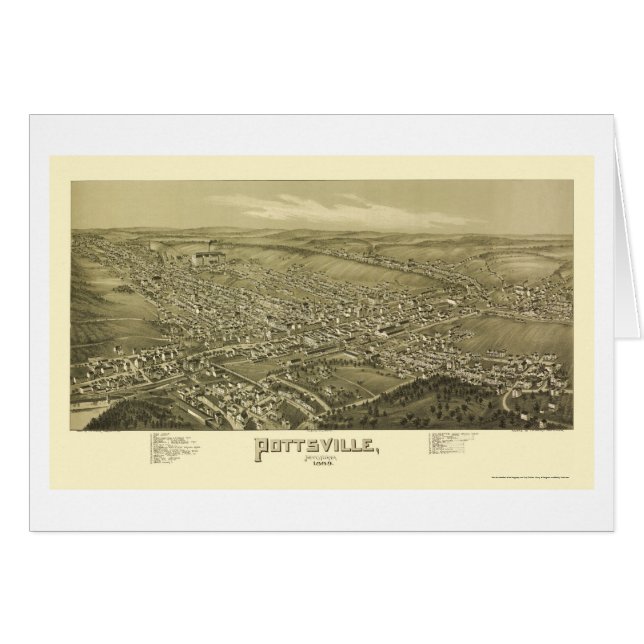 Pottsville, panoramische Karte PAs - 1889 (Vorderseite (Horizontal))