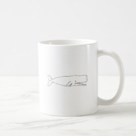 Pottwal-Illustration (Linie Kunst) Kaffeetasse