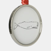 Pottwal (Linie Kunst) Silbernes Ornament (Rechts)