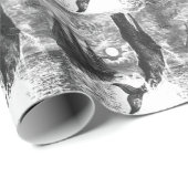 Pottwal springt aus dem Wasser, Vintage Meereslebe Geschenkpapier (Rolleneckpunkt)
