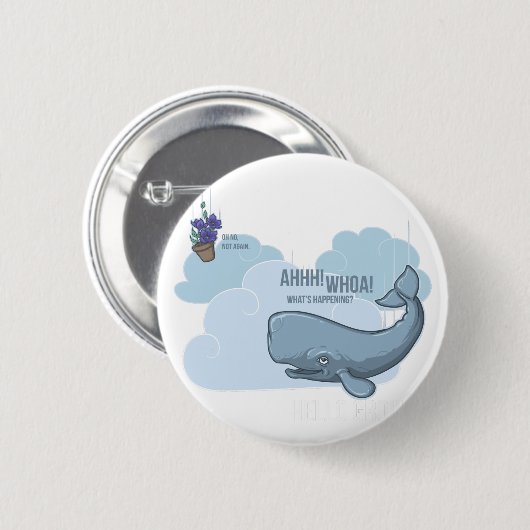 Pottwal und Schüssel Petunien Button (Vorne & Hinten)