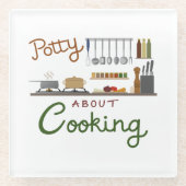 Potty about Cooking Illustration Design Glasuntersetzer (Vorderseite)