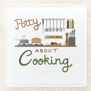 Potty about Cooking Illustration Design Glasuntersetzer