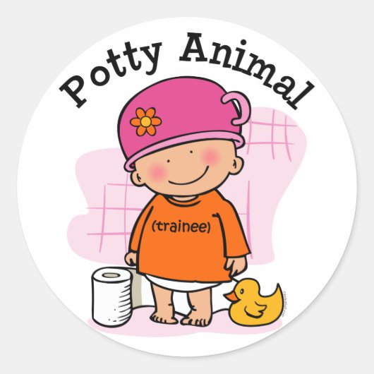 Potty Animal Girl Sticker (Vorderseite)