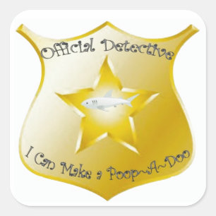 Potty, der Poop~A~Doo Aufkleber-Abzeichen Quadratischer Aufkleber