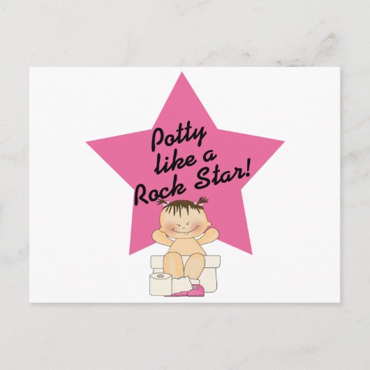 Potty like a Rock Star Girl Postkarte (Vorderseite)