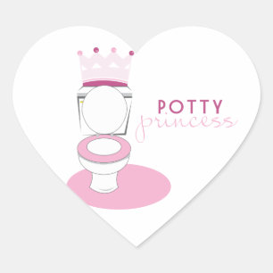 Potty Princess Herz-Aufkleber