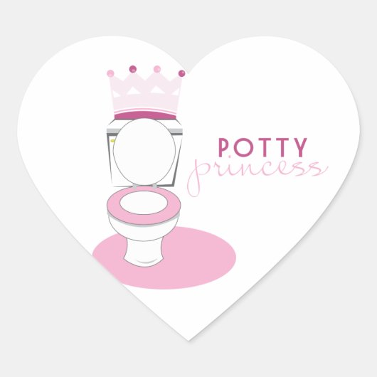 Potty Princess Herz-Aufkleber (Vorderseite)