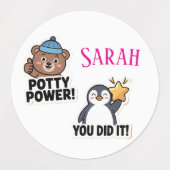Potty Stickers, Personalisiert Potty Power Etiketten (Design 1)