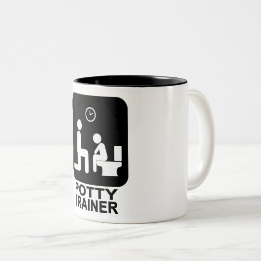 Potty-Trainer-Tasse - Weiß Zweifarbige Tasse (VorderseiteRechts)