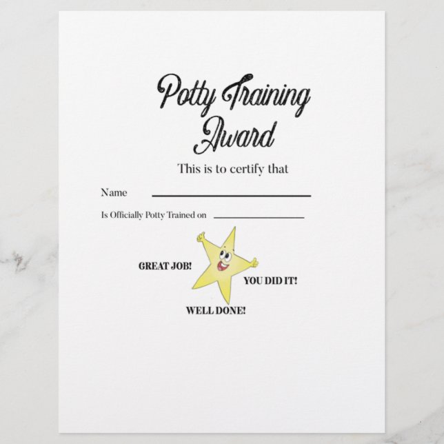 Potty Training Award (Vorderseite)