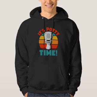 Potty Training It's Potty Time Toilet Humor Retro Hoodie