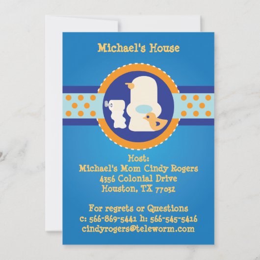 Potty Training Party Einladung (Rückseite)