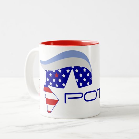 POTUS19 Trump 2020 Zwei-Tone-Kaffee-Tasse Zweifarbige Tasse (Vorderseite Links)