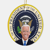 potus jodbiden Präsidentenpalme Weihnachtsbaum Sie Keramik Ornament (Links)
