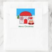 Pou_Christmas Rechteckiger Aufkleber (Tasche)