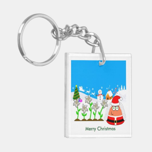 Pou_Christmas Schlüsselanhänger (Vorderseite links)