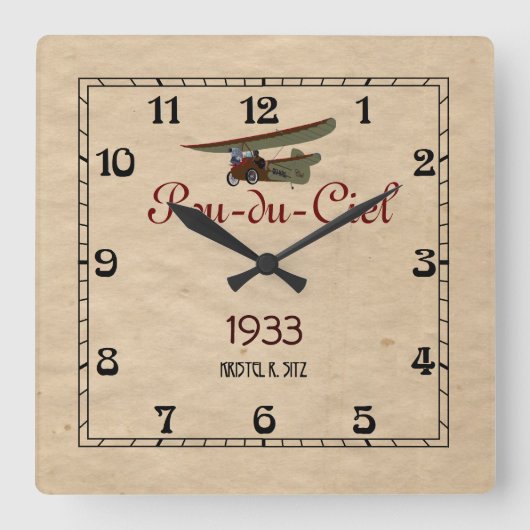 Pou-du-Ciel Quadratische Wanduhr (Vorderseite)