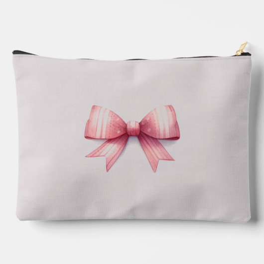 Pouch Pink Bow Muster Zubehör Zubehörtasche (Rückseite)