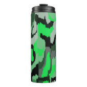 Pouf für Abstrakte Kunst in Grün und Schwarz Thermosbecher (Vorderseite)