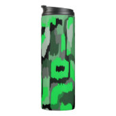 Pouf für Abstrakte Kunst in Grün und Schwarz Thermosbecher (Nach rechts gedreht)