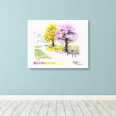 Poui in Bloom Leinwanddruck (Insitu (Holzboden))