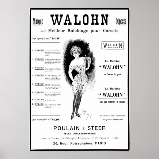 Poulain & Steer corset ad Poster (Vorne)