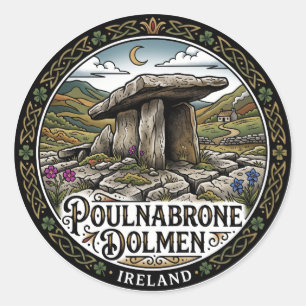 Poulnabrone Dolmen Irland Runder Aufkleber
