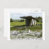 Poulnabrone Portal Tomb, Burren, Clare, Irland Postkarte (Vorne/Hinten)