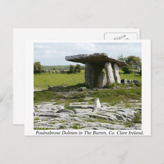 Poulnabrone Portal Tomb, Burren, Clare, Irland Postkarte (Vorne/Hinten)