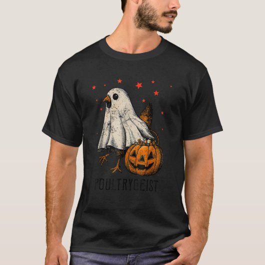 Poultrygeist Chicken Ghost Pumpkin Costume Hallowe T-Shirt (Vorderseite)