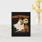 Poultrygeist Funny Chicken Ghost Halloween Pun Des Karte (Gelbe Blume)