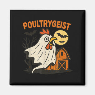 Poultrygeist Funny Chicken Ghost Halloween Pun Des Magnet
