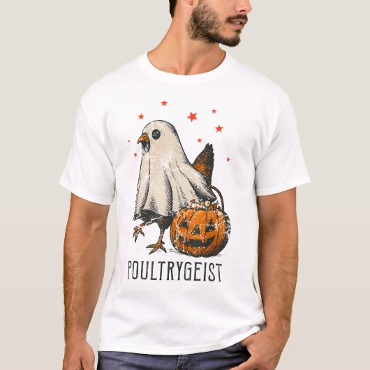 Poultrygeist Halloween Chicken Costume Pumpkin T-Shirt (Vorderseite)