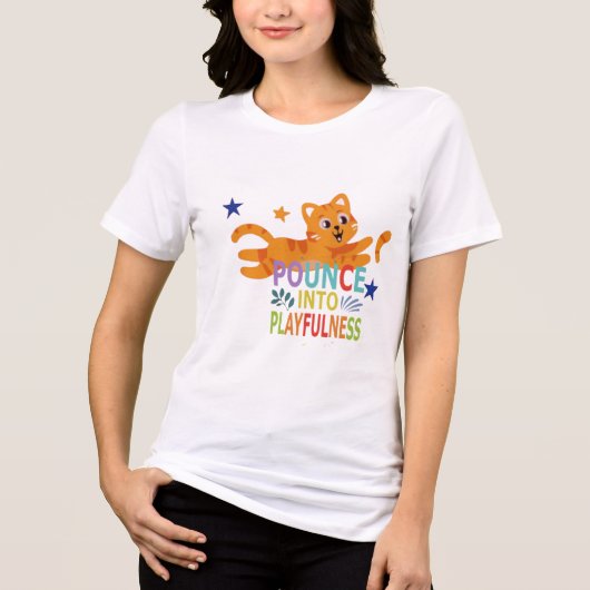 „Pounce on the Awesome – Catitude Tee“ Tri-Blend Shirt (Vorderseite)