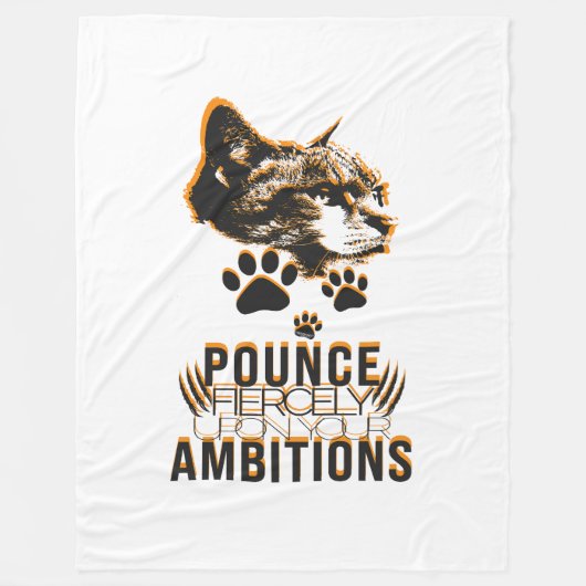 Pounce Sammlung Motivation für Katzen Liebhaber Fleecedecke (Vorderseite)