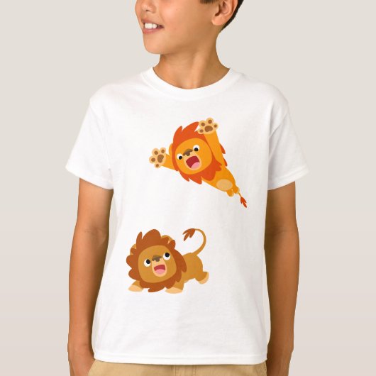 Pouncing und Punced! Cartoon Lions Kinder T - Shir T-Shirt (Vorderseite)