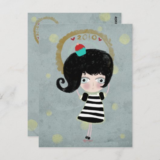 Poupée köstliche Cupcake-Creepy-Puppe 2010 Postkar Postkarte (Vorne/Hinten)