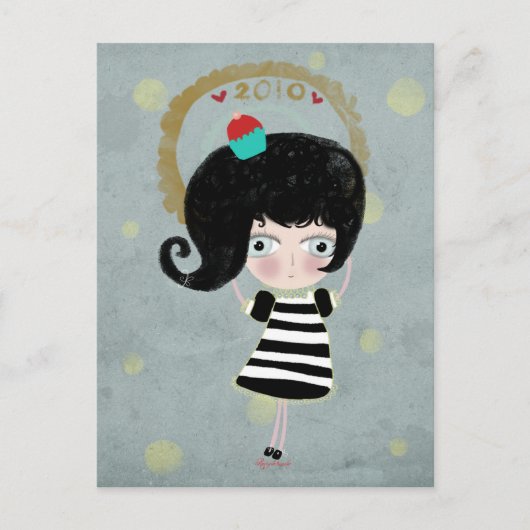 Poupée köstliche Cupcake-Creepy-Puppe 2010 Postkar Postkarte (Vorderseite)