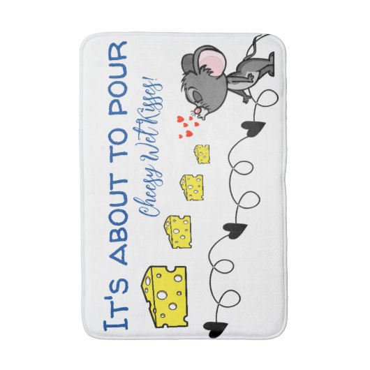 Pour Cheesy Wet Kisses Mouse Badezimmer Badematte (Vorderseite Vertikal)