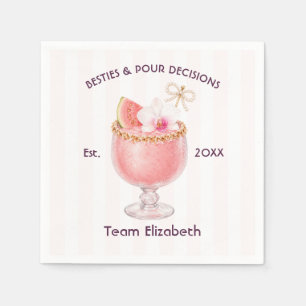 Pour Decisions Pink Cocktail Junggesellinnenabschi Serviette