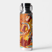 Pour-Malerei Stil Braun und Blau Fluid Art Trinkflasche (Vorne)