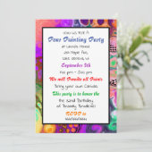 Pour Painting Party Geburtstag Einladung (Stehend Vorderseite)