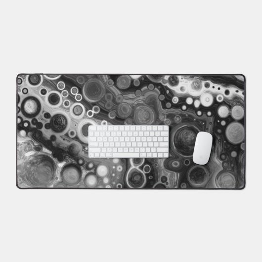 Pour Pour Art Fluid Art Black and White Schreibtischunterlage (Tastatur & Maus)