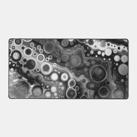 Pour Pour Art Fluid Art Black and White Schreibtischunterlage (Vorderseite)