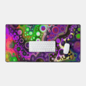 Pour Pour Art Fluid Art Lila, grün, schwarz Schreibtischunterlage (Tastatur & Maus)