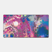 Pour Pour Painting Style Fluid Art Lila und blau Schreibtischunterlage (Vorderseite)