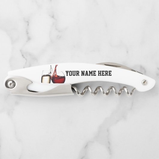POUR THE "WINE" PERSONALISIERTE CORKSCREW KELLNERMESSER (Vorderseite)
